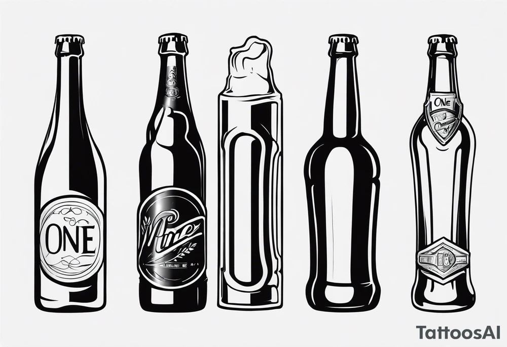 one beer bottle tattoo idea