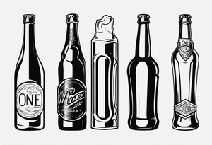 one beer bottle tattoo idea