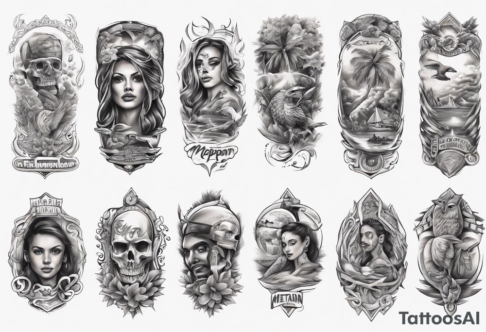 Metapan El Salvador theme half sleeve forearm tattoo idea