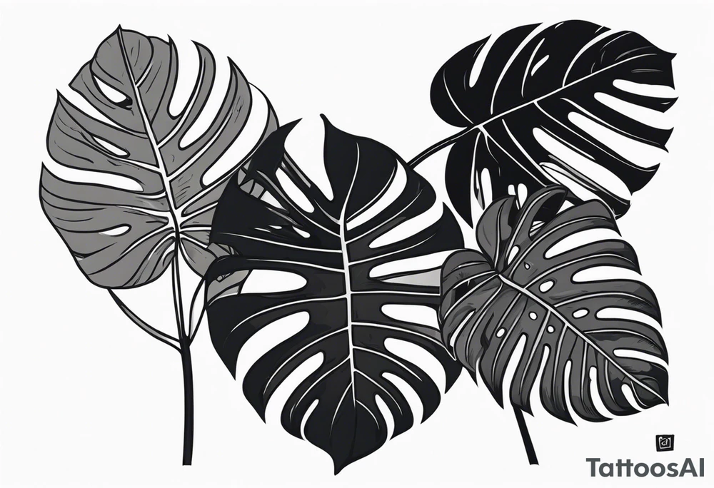 monstera tattoo idea