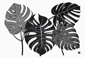 monstera tattoo idea