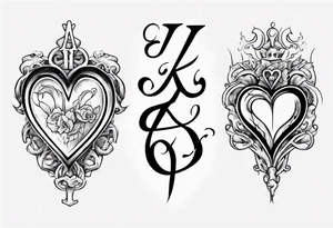 through thick and thin with a heart and the letters A and K tattoo idea