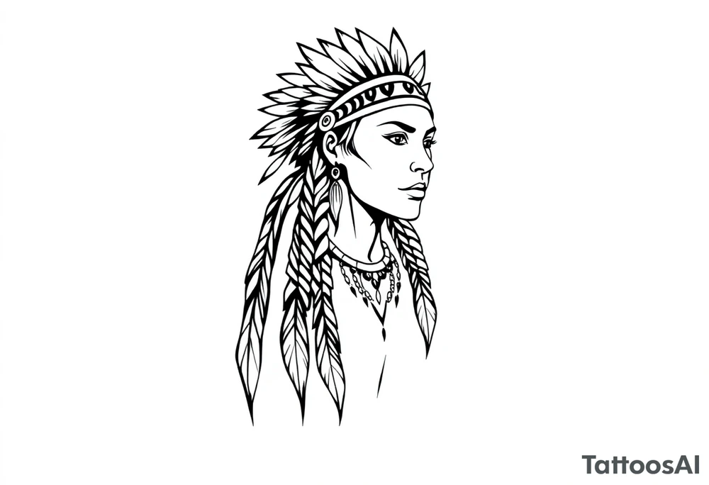Native American female tattoo idea