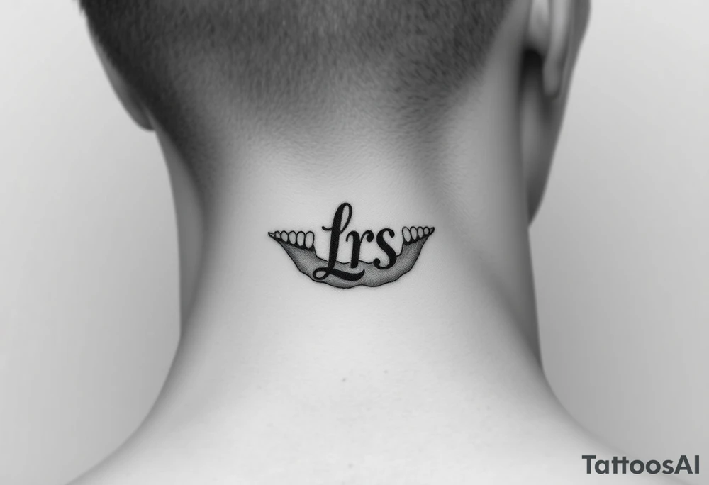 Seductive teeth marks with the initials lrs tattoo idea