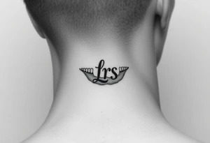 Seductive teeth marks with the initials lrs tattoo idea