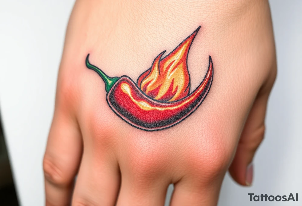 Chili pepper and fire tattoo idea
