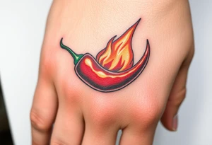 Chili pepper and fire tattoo idea