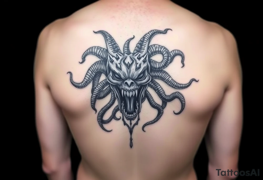 Dark screaming Medusa tattoo idea