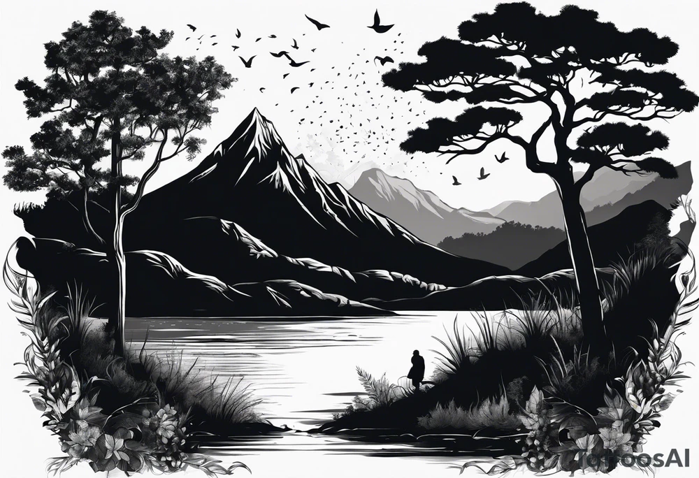 Bäume silhouette tattoo idea