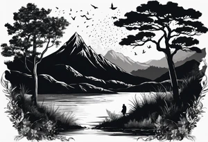 Bäume silhouette tattoo idea