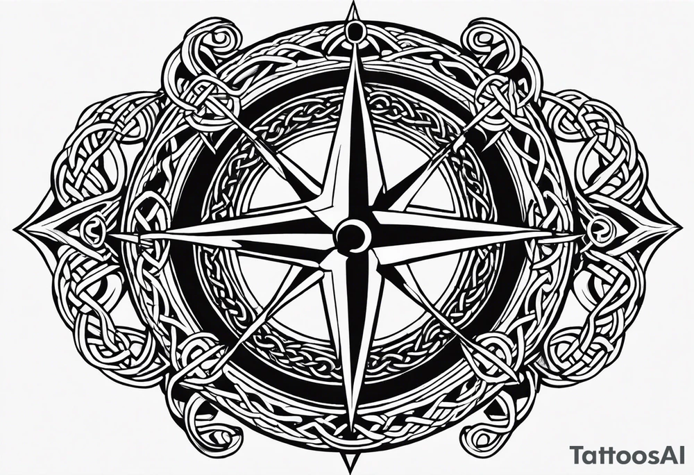 Celtic, forearm, half sleeve, anchor, compass tattoo idea