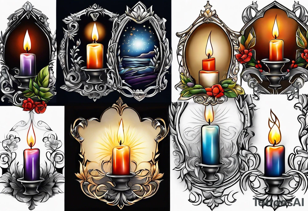 Candle alone in the darkness, a small glimmer of hope tattoo idea