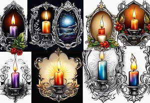 Candle alone in the darkness, a small glimmer of hope tattoo idea