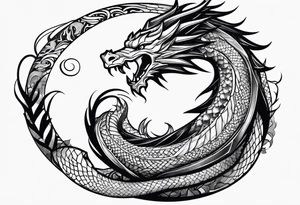 Ouroboros dragon on elbow tattoo idea