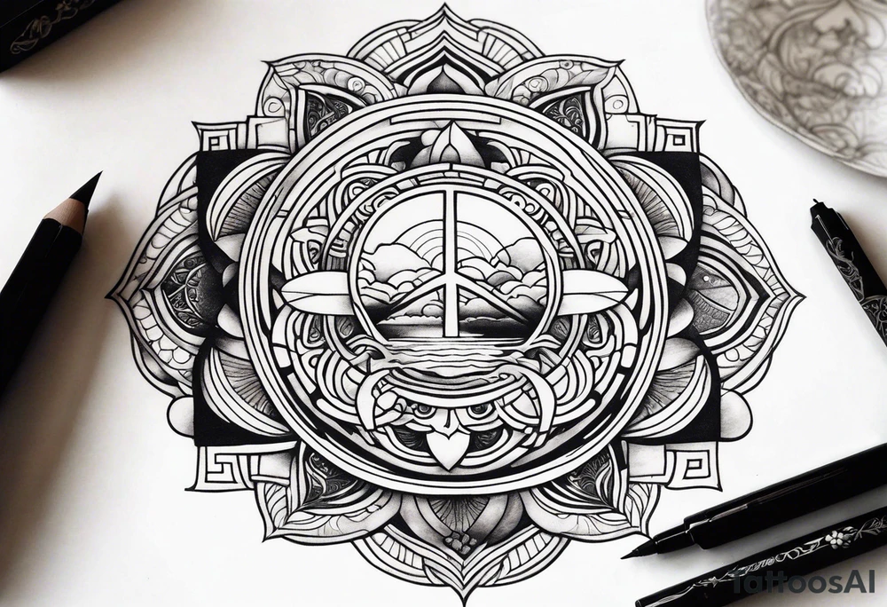 the whole world that symbolize peace and unity tattoo idea