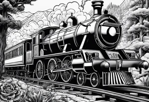 Harry Potter theme with train and owl tattoo idea