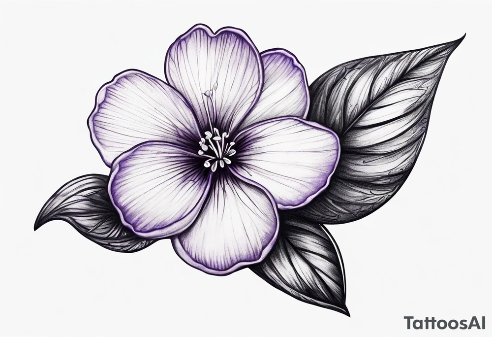 Small violet flower with a stem tattoo idea