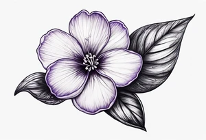 Small violet flower with a stem tattoo idea