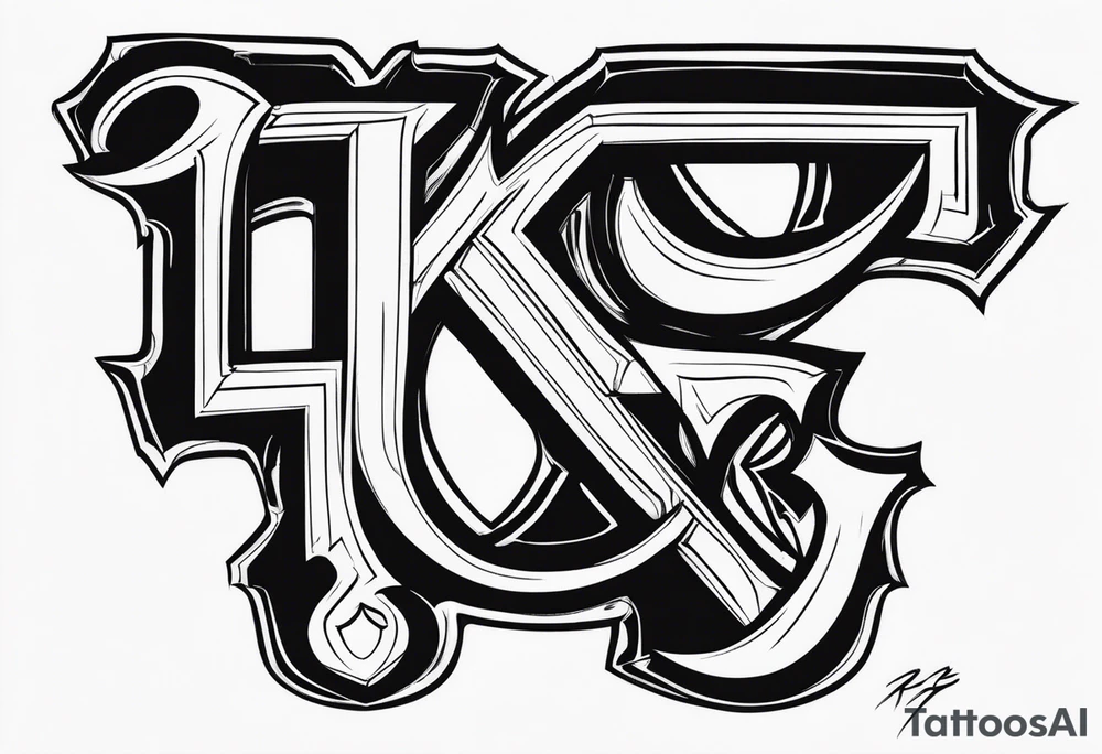 A capital graffiti R and S and T tattoo idea