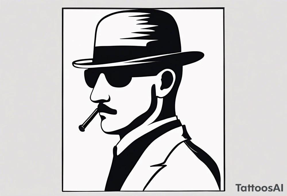 The drawing “the invisible man” by rene magritte tattoo idea