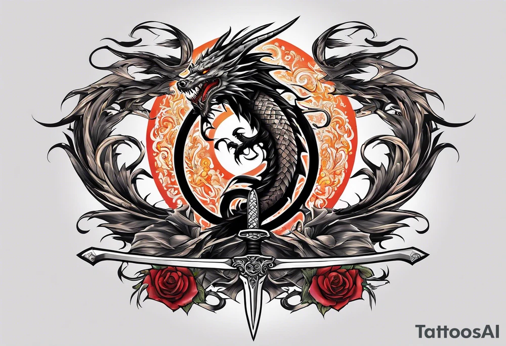 back sword tattoo
with wrapped dragon tattoo idea