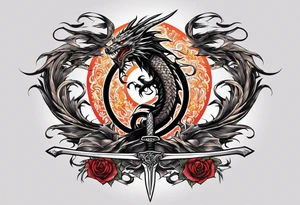 back sword tattoo
with wrapped dragon tattoo idea