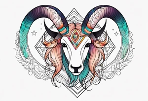Geometric. Feminine capricorn tattoo idea