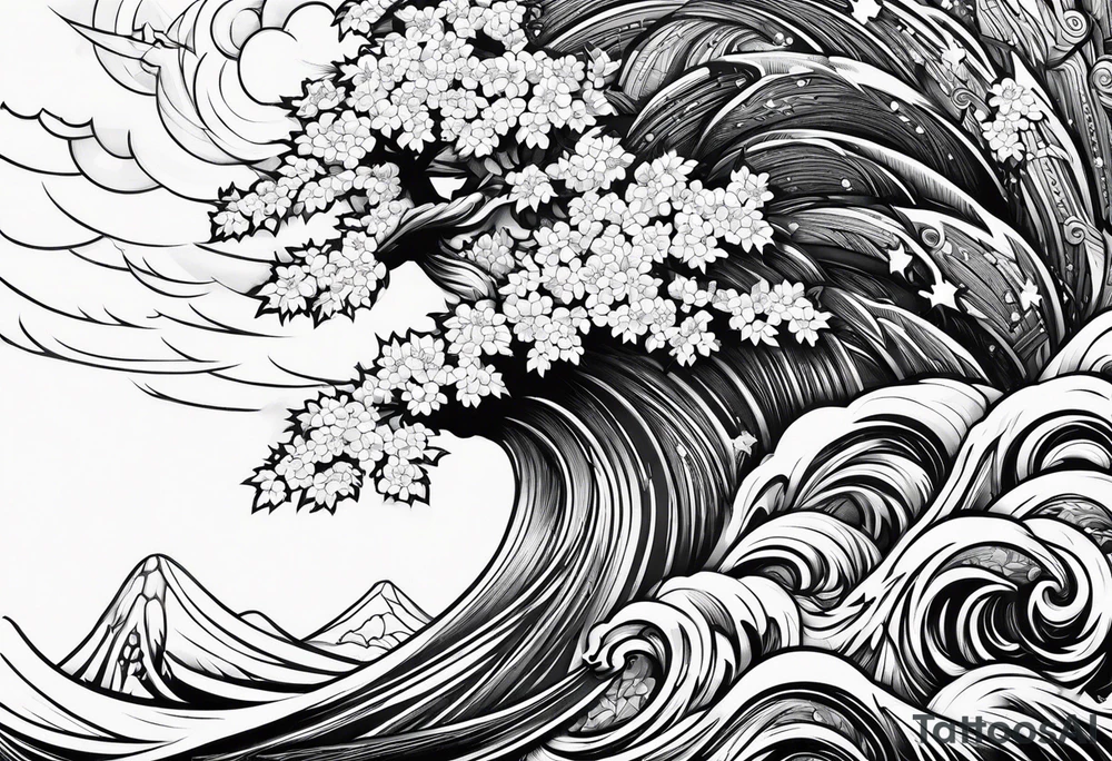 a lighting bolt storm tattoo idea