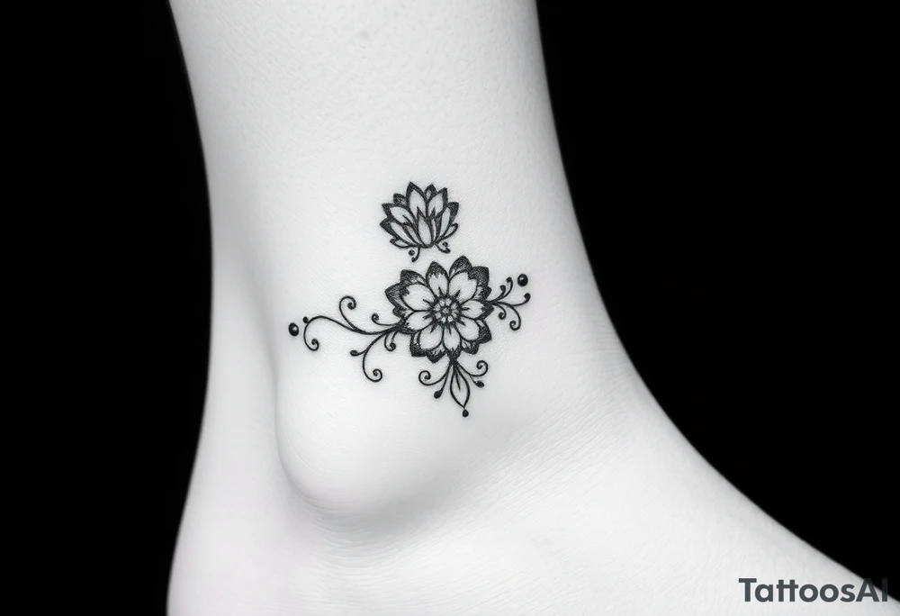 Anklet and charm Diane tattoo idea