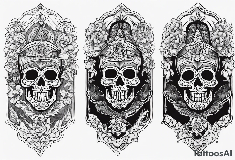 mexican style santa muerte tattoo for shoulder tattoo idea