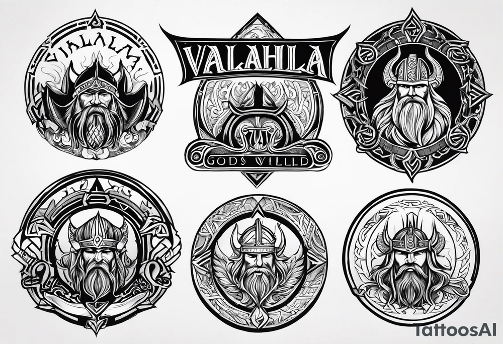 Valhalla viking  gods tattoo idea