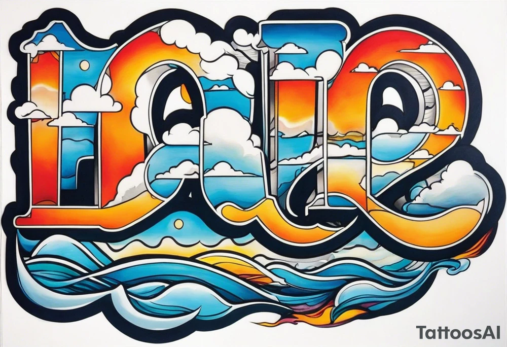 A.O. In big letters across the sky tattoo idea
