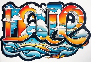 A.O. In big letters across the sky tattoo idea