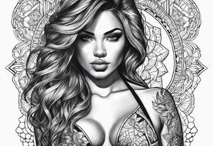 Woman in bikini tattoo idea