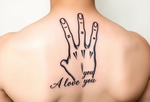 Hand signing I love you (do not show those words) with the words All Set tattoo idea