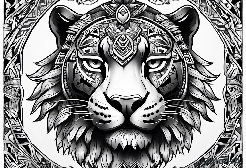 aztec black jaguar tattoo idea