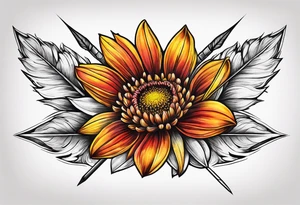 Indian blanket flower arrows tattoo idea