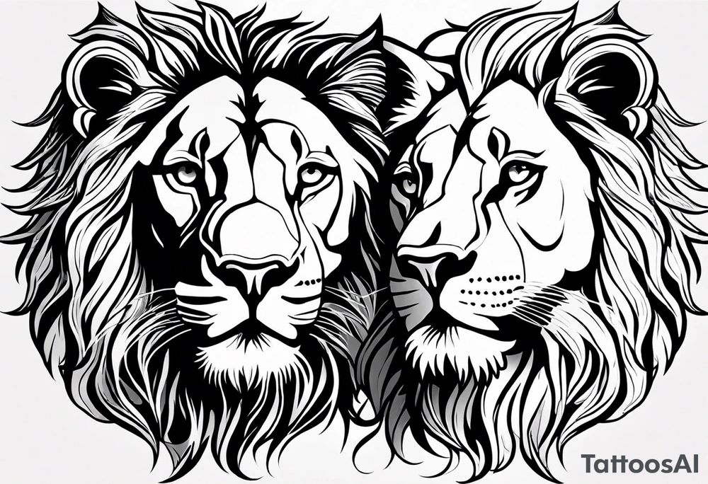 Male and Female. Lions. Power and love. One protecting the other tattoo idea