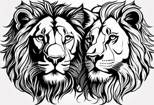 Male and Female. Lions. Power and love. One protecting the other tattoo idea