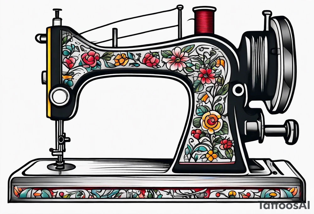 sewing machine tattoo idea