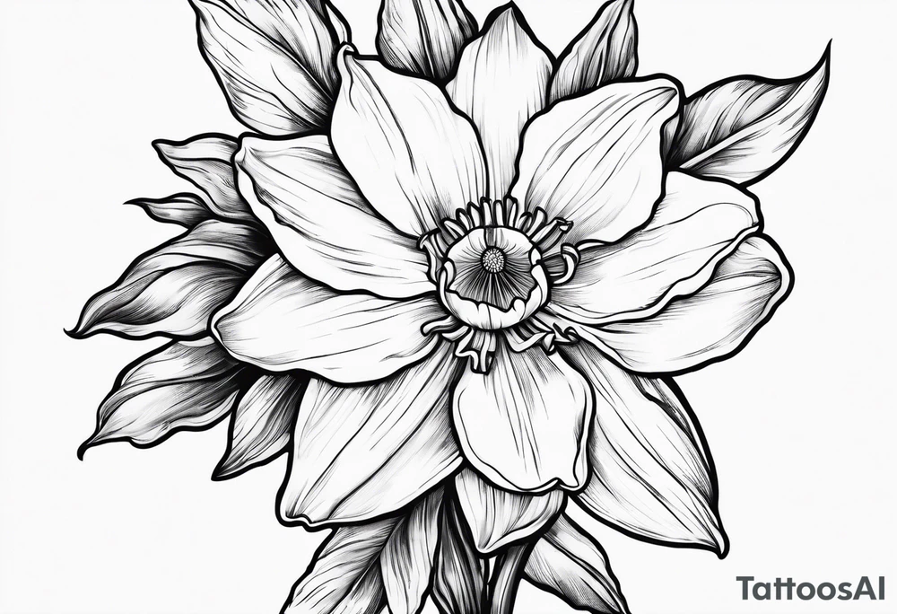 Daffodil birth flower chain tattoo idea