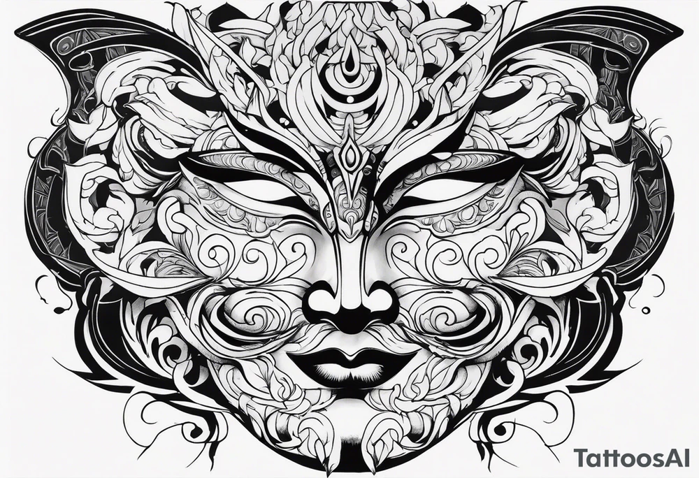 noh mask, tattoo idea