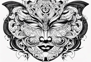 noh mask, tattoo idea
