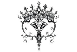 Pubic crown diamond vagina and anus tattoo idea