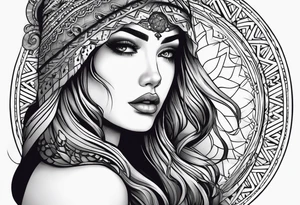 Medusas half face. The other half is a beautiful girl crying tattoo idea