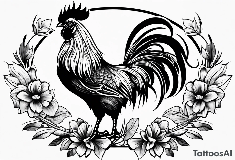 rooster tattoo idea
