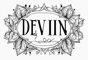 devin name tattoo dainty and feminine tattoo idea