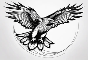 hawk in flight tattoo idea
