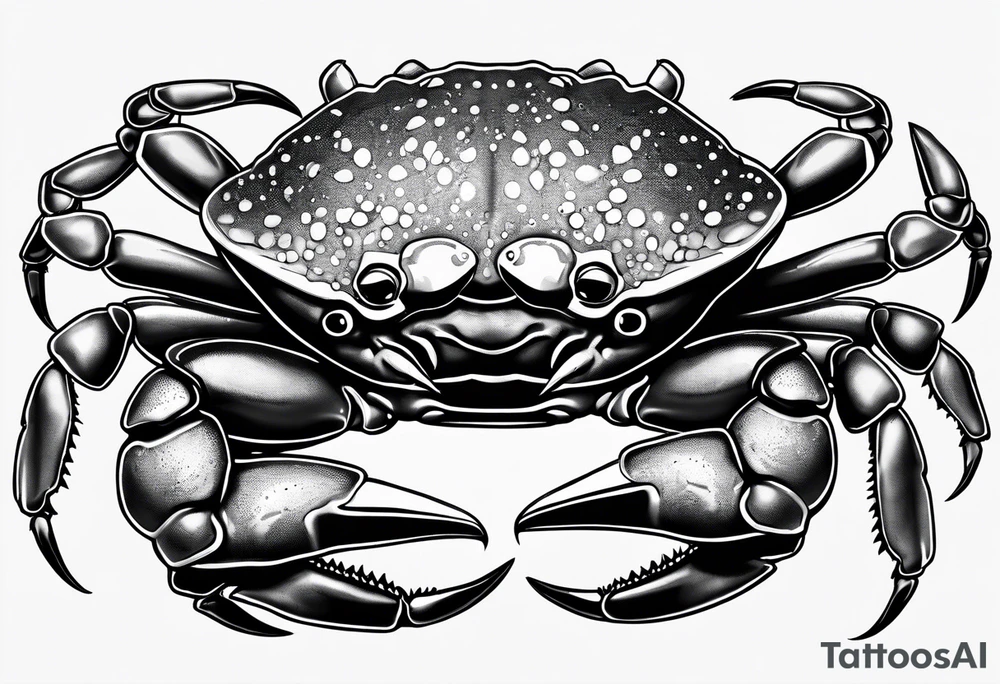 Crabs en blanco en negro con numero 69 tattoo idea