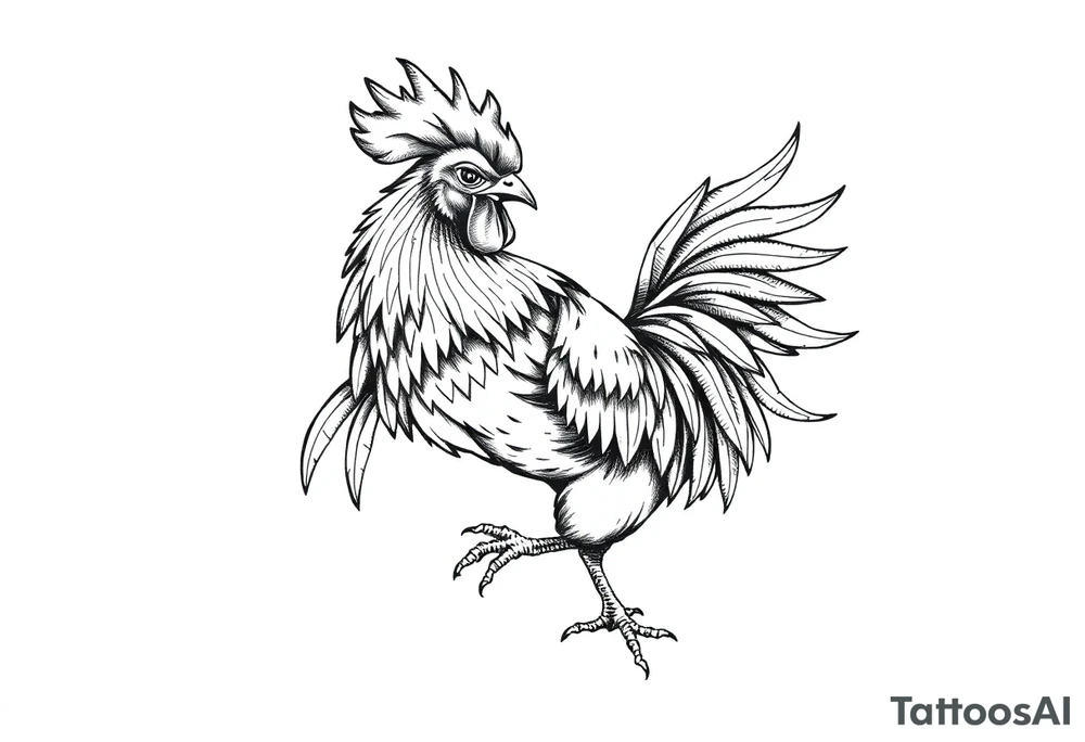 fighting rooster tattoo idea